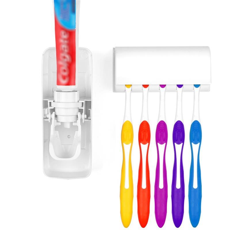 Automatic Toothpaste Dispenser Holder Bathroom Wall Mount Rack Bath