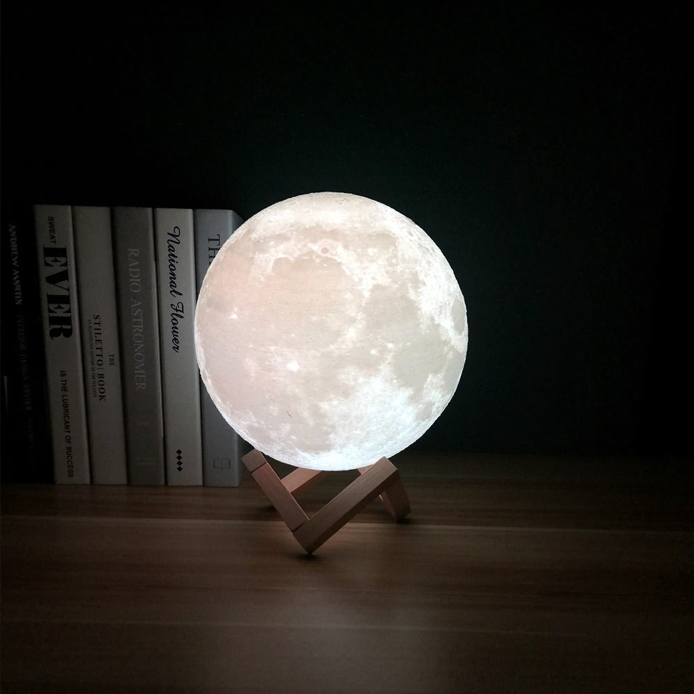 3D Magical Moon LED Night Light Desk Lamp Rechargeable