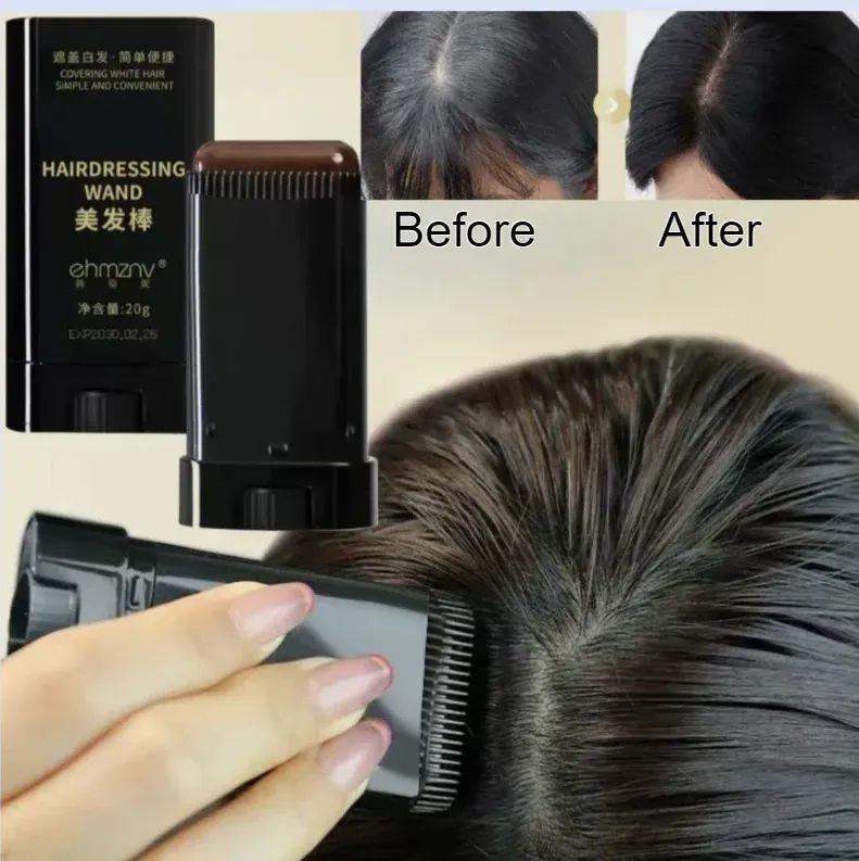 Hair Color Comb Stick | Waterproof Hair Dye Comb | Long-Lasting Black/Brown Hair Color