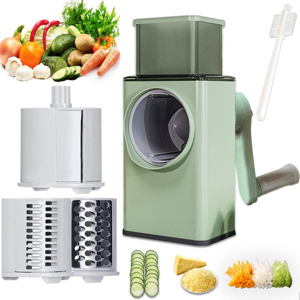 Multi Vegetable Cutter High-Efficiency Rotary Grater With Handle