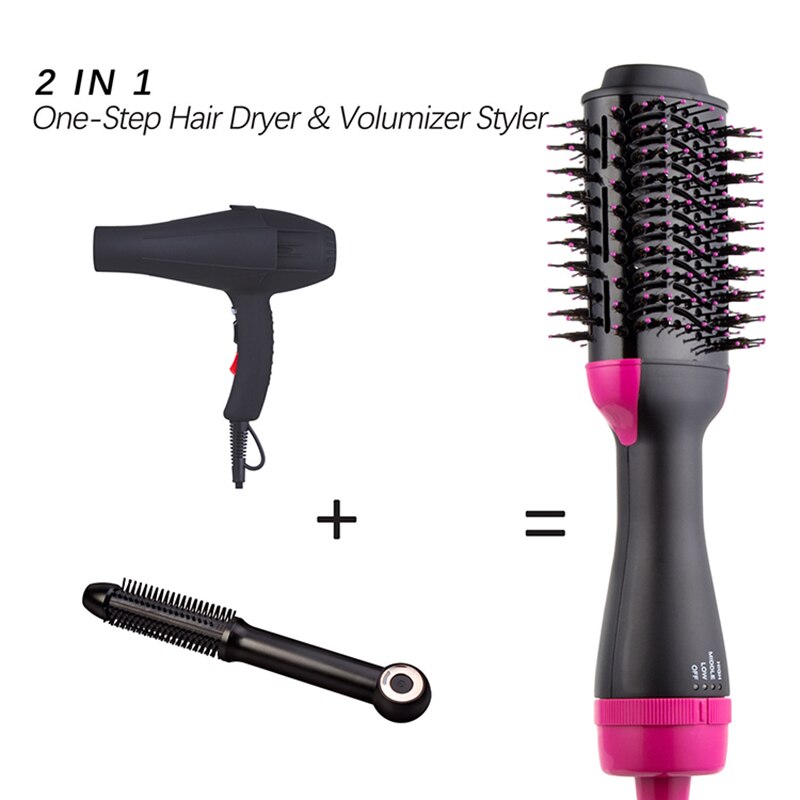 2 In 1 One Hair Dryer And Volumizer Warm Air Fast Styling Straightener & Curls Styler