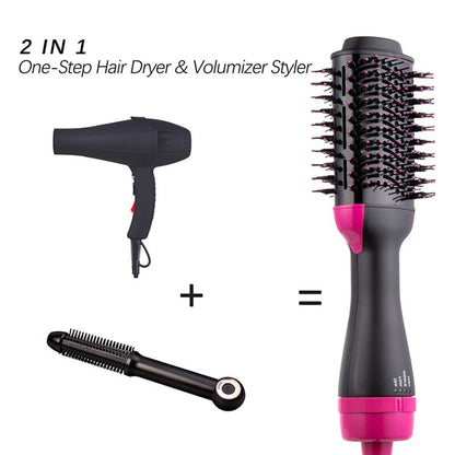2 In 1 One Hair Dryer And Volumizer Warm Air Fast Styling Straightener & Curls Styler