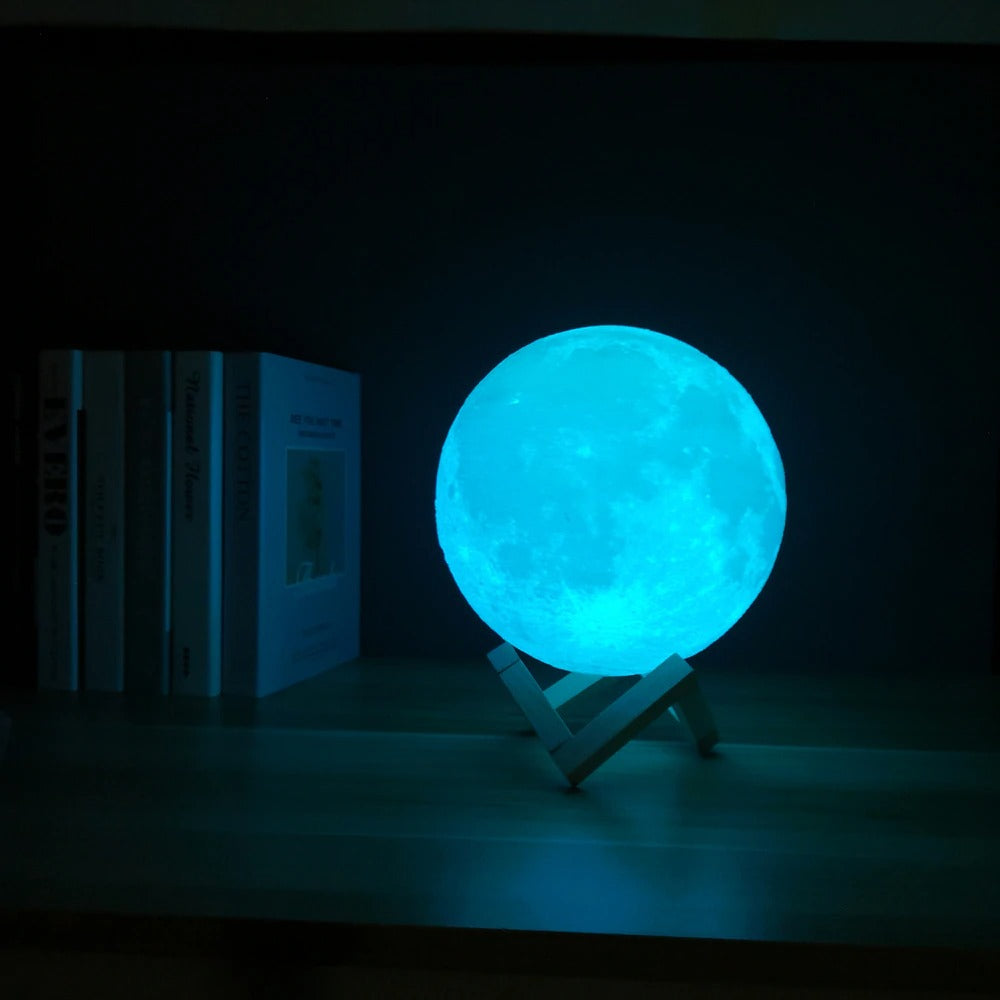 3D Magical Moon LED Night Light Desk Lamp Rechargeable