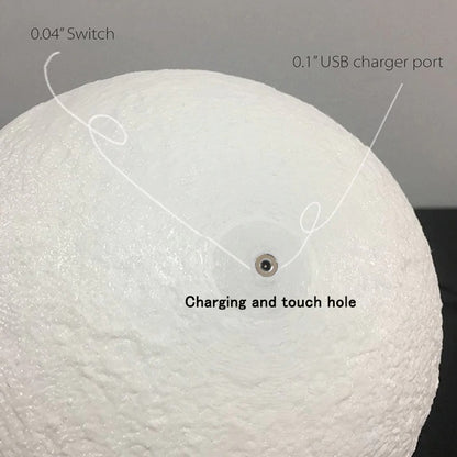 3D Magical Moon LED Night Light Desk Lamp Rechargeable