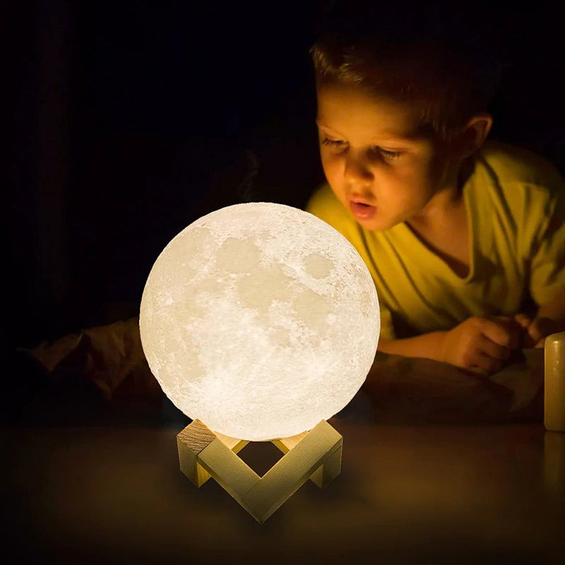 3D Magical Moon LED Night Light Desk Lamp Rechargeable