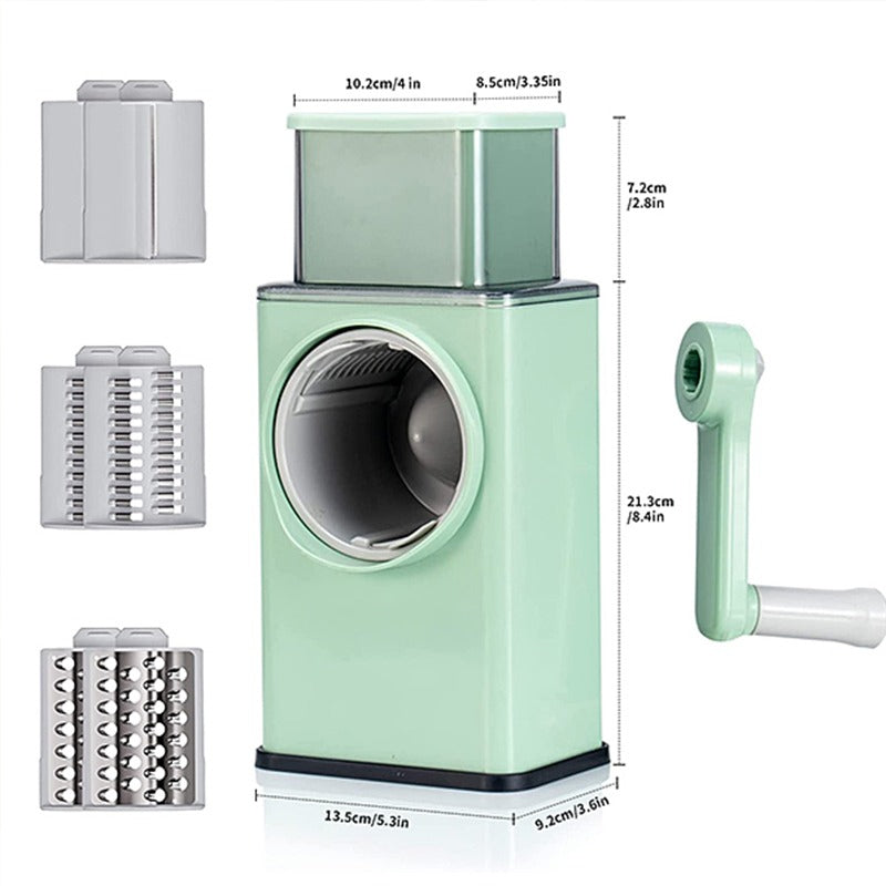 Multi Vegetable Cutter High-Efficiency Rotary Grater With Handle