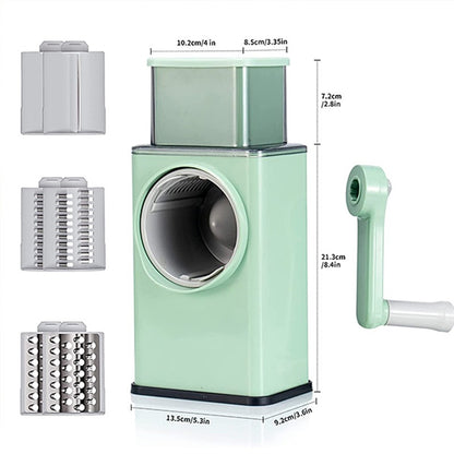 Multi Vegetable Cutter High-Efficiency Rotary Grater With Handle
