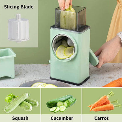 Multi Vegetable Cutter High-Efficiency Rotary Grater With Handle