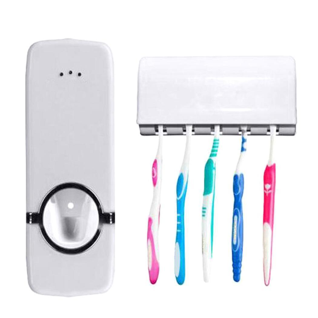 Automatic Toothpaste Dispenser Holder Bathroom Wall Mount Rack Bath