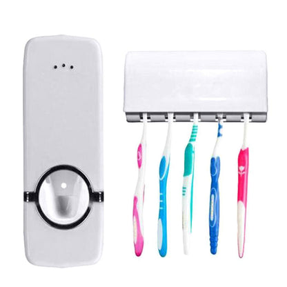 Automatic Toothpaste Dispenser Holder Bathroom Wall Mount Rack Bath