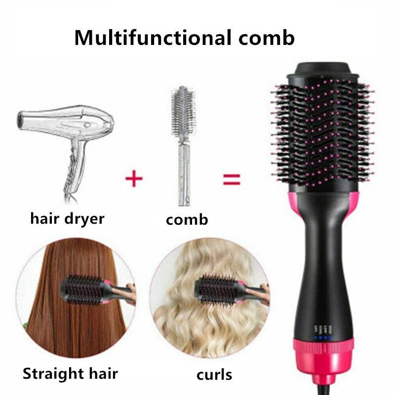 2 In 1 One Hair Dryer And Volumizer Warm Air Fast Styling Straightener & Curls Styler