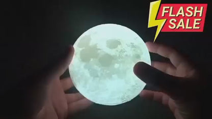 3D Magical Moon LED Night Light Desk Lamp Rechargeable