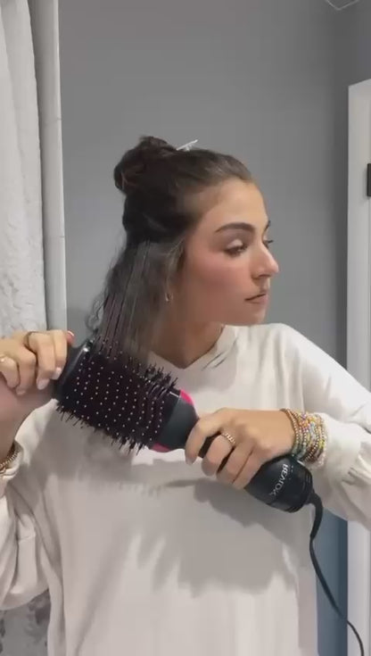 2 In 1 One Hair Dryer And Volumizer Warm Air Fast Styling Straightener & Curls Styler