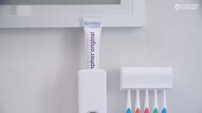 Automatic Toothpaste Dispenser Holder Bathroom Wall Mount Rack Bath
